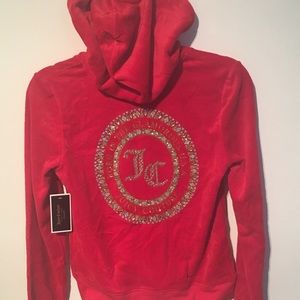 Juicy Couture Black Label Velour Hoodie Jeweled